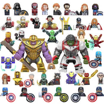 Děti Bloky, Kapitán Amerika Hrdiny Postavy Stavební Bloky, Hulk Thanos Spider Man Cihly Mini Hračky Pro Děti, Vánoční Dárky