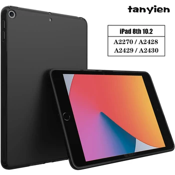 Nárazuvzdorné Tablet Pouzdro Pro Apple iPad 8 10.2 2020 8. Generace A2270 A2428 A2429 Flexibilní Měkké Silikonové Černé Shell Zadní Kryt