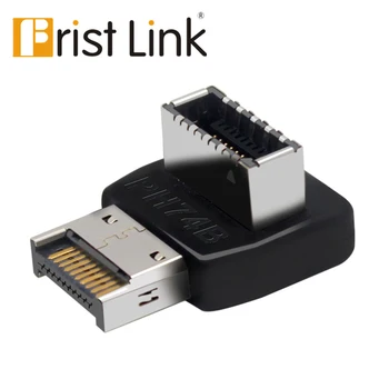 USB 3.1 Typ-E základní Deska 20pin Header Úhlový 90 ° Adaptér Samec Samice Konektor Plug Extender pro Typ-C Držák Kabelu