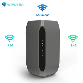Wiflyer Dual Band Gigabit Router 1200Mbps 2.4 G 5.8 G Bezdrátové WIFI 4G LTE Router 1 WAN 3 LAN S Slot pro SIM Kartu 4G Modul WE5927