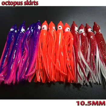 HOTsoft rybářské návnady barva nové rybářské chobotnice sukně délka je 10,5 CM množství:12ks/hodně červené oranžové