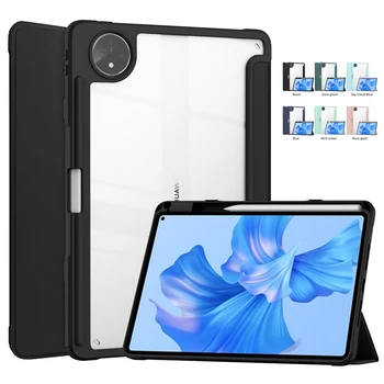 Pro Huawei Matepad Pro 11 2022 Případě s Tužkou Držitel Tri-fold Kožené Akryl Clear Zadní Smart Cover Pro Huawei MatePad Pro 11