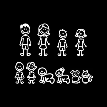 Auto Samolepky Zajímavé Rodina Pokrývající Tělo Módní Styling Obtisky Karikatura Kreativitu Osobnosti PVC,20 cm*15 cm