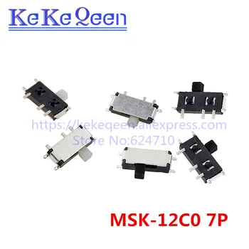100ks/mnoho Mini 7-Pin zapnutí/Vypnutí 1P2T SPDT MSK-12C02 SMD Přepnout Přepínač Pro MP3 MP4 DC 12V 0,1 A