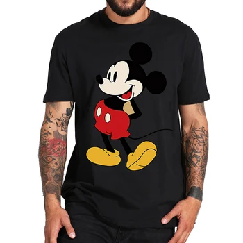 Bavlněné tričko Pro Muže Disney Mickey Mouse Vzor Dámské T-shirt Anime Topy Letní Módní Páry Sekce-Krátký Rukáv