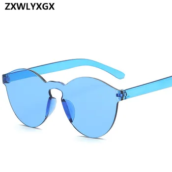 Nové Módní Ženy Ploché sluneční Brýle Luxusní Značky Značkové Sluneční brýle Brýle Candy Barva Zrcadlo, UV400 oculos de sol