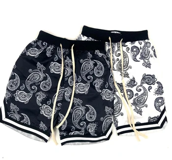2021 Harajuku Streetwear Šortky muži Šátek Pattern Módní Letní Šortky Hip Hop Ležérní Kalhoty Elastický Pas muž Ležérní kalhoty
