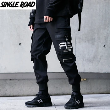 Jednotlivé Silniční Pánské Cargo Kalhoty Muži Módní 2022 Techwear Běžců Mužského Hip Hop Taktické Streetwear Kalhoty Tepláky Pro Muže