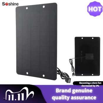 Soshine SunPower 6W Solární články Nabíječka 5V 1A USB Výstup Zařízení Přenosné Panely, Smartphony, Kempování, Cestování Venkovní pěší Turistika