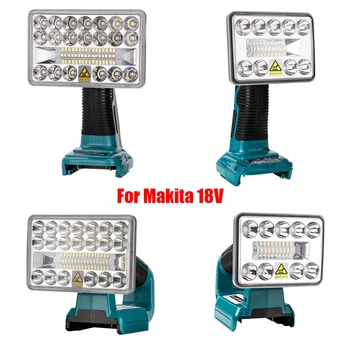 Nejnovější 18V LED Svítilna Krytý Venkovní Pracovní Světlo Reflektor pro Makita BL1430 BL1830 Lithium Baterie, USB, Venkovní Osvětlení