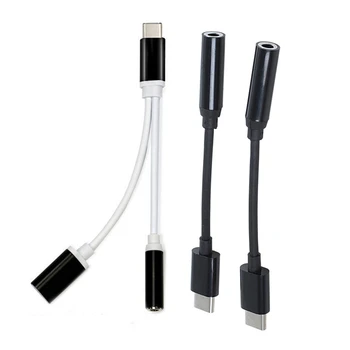 AYHF-1X Černá USB TYP-C Na 3,5 Audio Kabel TYP-C Kabelové Headset TYPE-C Telefon, Nabíjecí Adaptér A 2 ks USB C Až 3,5 Mm pro Sluchátka