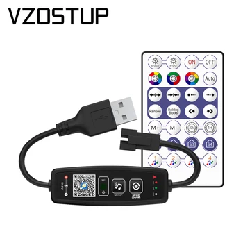 WS2811 WS2812B LED Bluetooth Pixelů Strip Řadič pro Sen Barva Pásky Světla BT APP Ovládání Hudby 28Keys Dálkový Ovladač