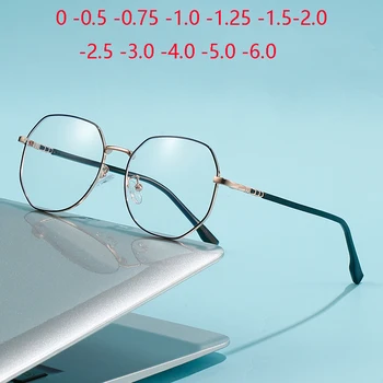 0 -0.5 -0.75 Až -6.0 Ženy Muži Student Anti Modré Paprsky Polygon Předpis Brýle Pro Krátkozraký UV400 Krátkozrakost Brýle