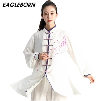 Nový Tai Chi Čínské Šaty pro Ženy Kung-Fu, Tradiční Čínské Oblečení Oblečení pro Ženy, Ručně malované Švestka Wushu Uniformu