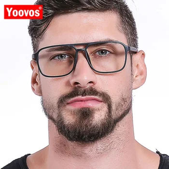 Yoovos Luxusní Brýle Rám Muži Náměstí Retro Brýle Rámy Muži/Ženy Vintage Okulary Pro Muže, Modré Světlo, Transparentní Brýle