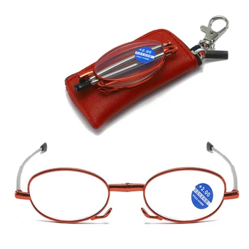 Brýle na čtení, Skládací Brýle Unisex Teleskopické Zrcátko Nohu Přenosné Zipper Bag Brýle na Čtení очки для чтения Brýle pro Muže