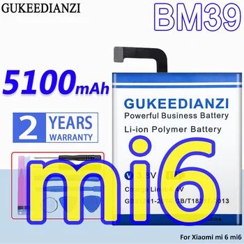 Vysoká Kapacita GUKEEDIANZI Baterie BM39 5100mAh Pro Xiaomi mi 6 mi6
