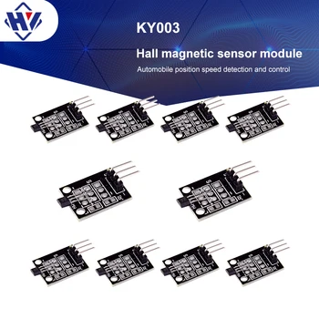 10 kusů ky003 Hall magnetický senzor modul pro arduino avr polohy auto detekce rychlosti a řízení pohybu snímače šablony