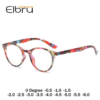 Elbru Dioptrie 0 až -6.0 Skončil Krátkozrakost Brýle Ženy Květinové Kolo Krátkozraké Brýle Krátkozraký Optické Podívaná Rám Dámy