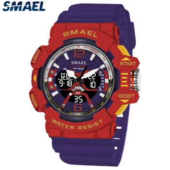 Quartz Hodinky Sport SMAEL Náramkové hodinky S 50M Vodotěsný Svítící Digitální Budík 8065 Muže, Hodinky Pro Muže, Vojenská Armáda