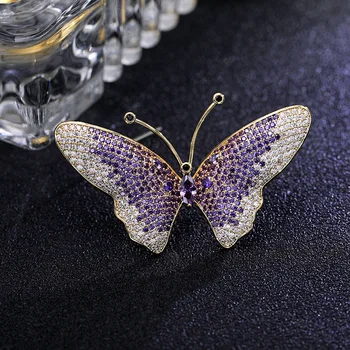 Nové Roztomilé Sladké Motýl Brož Živůtek Luxusní Barevné Zirkony Brože Kolíky pro Ženy, Kabát, Svetr, Šperky Broche Pin
