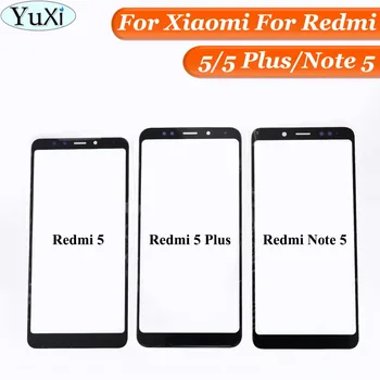 YuXi Vnější Horní Obrazovce Objektiv Přední Sklo Pro Xiaomi Pro Redmi 5 Plus / 5 / Poznámka 5 LCD Displej Náhradní Dotykové Panelu Černá Bílá