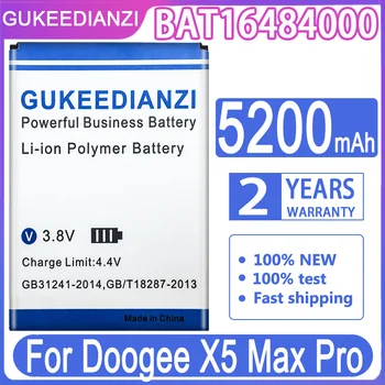 GUKEEDIANZI Náhradní Baterie BAT16484000 5200mAh Pro Doogee X5 Max Pro X5Max Pro