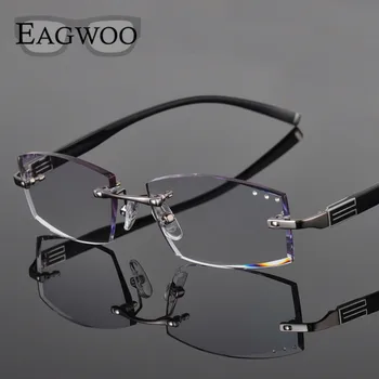 Kovové Slitiny Brýle Muži Vrtaných Předpis Čtení Krátkozrakost Barvy MR-8 Diamant Brýle Bezrámové Podívanou Barva Lenses258038