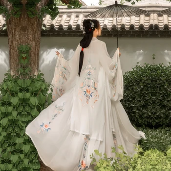 2022 čínský styl tradiční hanfu kabát vintage big rukáv vyšívané volné plášť orientální starověké princezna hanfu kabát a18