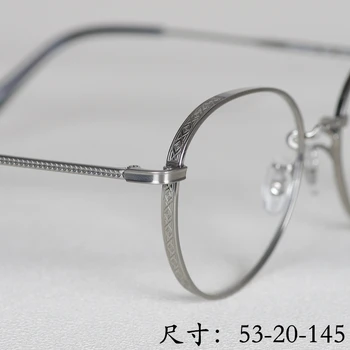 Vintage Retro Kolo Optické Krátkozrakost Brýle Rám Originální Kvalitní Reliéfní Titan Vyřezávané Řemeslníci Limited Edition Ženy Muž