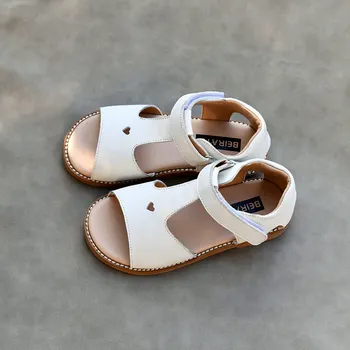 Dětem Kožené Sandály 2022 Dívka je Princezna Prodyšný Soft Dno Sandály Dětské Pravé Kůže Letní Plážové Boty