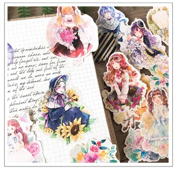 20ks Květ a Dívka Anime samolepky/Scrapbooking Samolepky /Dekorativní Nálepky /DIY Řemeslo Fotoalba