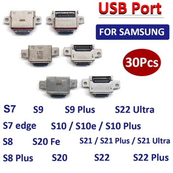 30ks，Originální Pro Samsung S22 S21 Plus S20 Ultra S10 S8 S9 S7 edge Micro Mini USB konektor Nabíjecí Zásuvky Nabíječka Port Dock Konektor