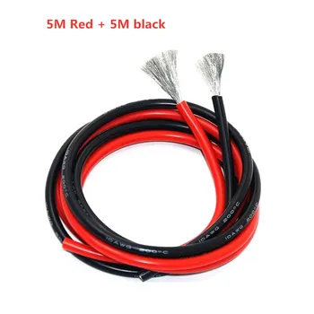 10 Metrů měkké vysoké teploty odolné silikonové dráty černé a Červené 10AWG12AWG13 14AWG 16AWG 18AWG vysoce kvalitní silikonový Kabel