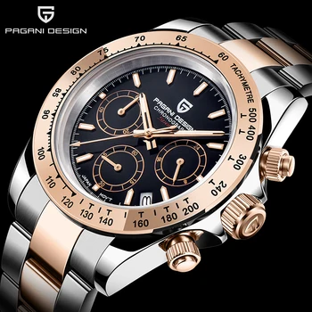 PAGANI DESIGN Automatické vodotěsné 100M chronograf pánské hodinky top luxusní značky quartz náramkové hodinky z Nerezové oceli hodinky 2020