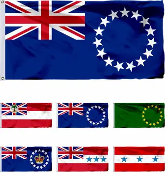 Nový Zéland Cookovy Ostrovy Federace Vlajky 3X5FT Rarotonga 1888 Banner 90 × 150 CM 21X14CM 3X6FT 100 Denier Poly