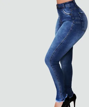 Hot prodej zadek tvarování džíny s Vysokým pasu strappy hubená džíny Pro ženy s Vysokým stretch slim denim tužka kalhoty S-2XL pokles lodní dopravy