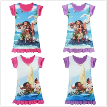 Letní Děti Dívky Šaty Vaiana Maui Šaty pro Dívky Oblečení Karikatura Moana Tisk Princezna Šaty Děti Oblečení Dětské Kostýmy