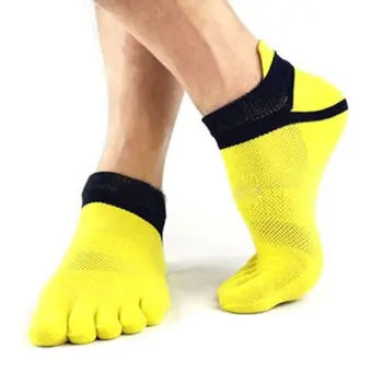 1pár Muži Bavlna Pět Prstů Sportovní Ponožky Footable Běh Prodyšné Calcetines Kotník Krátké Skladování