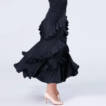 plus velikost černé společenské sukně taneční sukně valčík šaty flamenco sukně, společenské šaty, ženy taneční praxe nosit