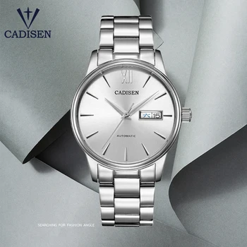 2020 Nové CADISEN pánské hodinky automatické mechanické hodinky muži Módní Obchodní náramkové hodinky Muži NH36 Hnutí Vodotěsné Hodiny Člověka