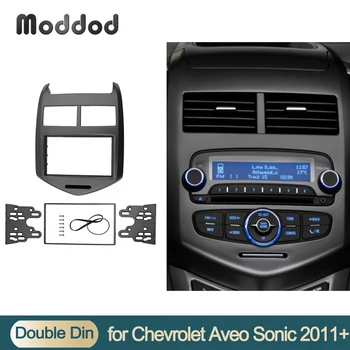 Dvojitý 2 Din Obložení pro CHEVROLET AVEO 2011+ Rádio, DVD Stereo Panel Dash Mount Kit Dashboard Refit Instalace Obložení Rámu Rámeček