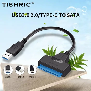 TISHRIC SATA Na USB 3.0 2.0/Typ-C Adaptér Pro 2,5 Palcový Externí HDD, SDD Disk SATA 13Pin 22 Pin Disk, Line Converter