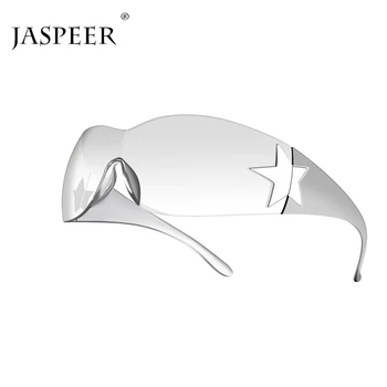 JASPEER Punk Jeden Kus Brýle Brýle Nové Y2k Luxusní Značkové Sluneční Brýle Obtékat Kolem Brýle UV400 Ženy Značkové Brýle