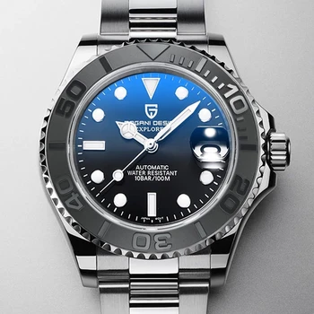 PAGANI DESIGN Světelný Sapphire Keramické Bezel Hodinky 100M Vodotěsné Mechanické NH35A Muži sledovat Všechny Ocelové Luxusní hodinky pro muže