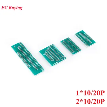10KS Single Double Row Pin PCB PCI Adaptér Deska 1,27 mm 2.0 mm 2.54 mm Pitch Přenos Deska Converter 1*10 1*20P 2*10 2*20P