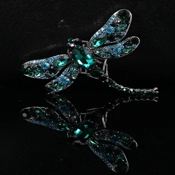 Nový Příchod Ženy Elegantní Crystal Dragonfly Luxusní Brož Kolíky Dekorace Boutique Insec Série Odznaky Příležitostné Party Šperky