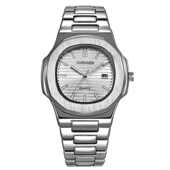 CURDDEN Velké Značkové Hodinky Pánské Módní Luxusní Nerez Oceli Business Calendar Qaurtz Náramkové hodinky Montres de Marque de Luxe
