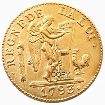 Francie Sadu(1793A 1793D 1793W) 3ks 24LIVRES Zlato Plátované Kopie Mincí