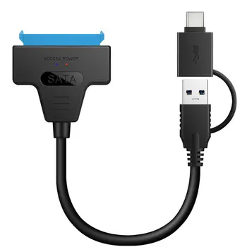 Adaptér SATA Kabel Disku Do USB Type-c Converter Kabel USB 3.0 2-v-1, Rychle Přenosová Rychlost Kabelu